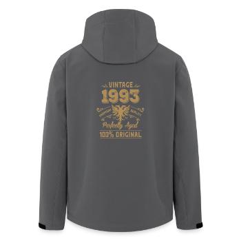Jahrgang 1993 Premium Qualität Orginal - Recycelte Männer Softshell-Jacke von Stanley/Stella - Anthrazit - Hinten - AI Model Male 185 light (185cm)
