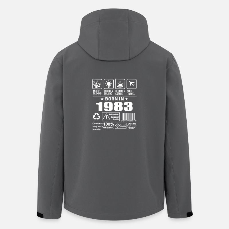 Né en 1983 - Veste softshell homme en polyester recyclé Stanley/Stella - charbon