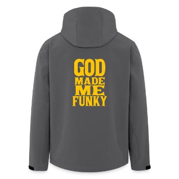 God made me Funky Gott machte Funky DJ - Recycelte Männer Softshell-Jacke von Stanley/Stella - Anthrazit - Hinten - AI Model Male 185 light (185cm)