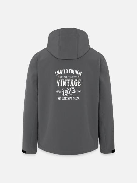 Limited Edition Made In 1973 Vintage Original - Recycelte Männer Softshell-Jacke von Stanley/Stella - Anthrazit
