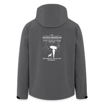 Hundeshirt f. Hundehalter & Deutsch Drahthaar - Recycelte Männer Softshell-Jacke von Stanley/Stella - Anthrazit - Hinten - AI Model Male 185 light (185cm)