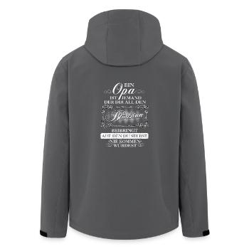 Männer-Shirt für den Opa, Großvater oder Enkel - Recycelte Männer Softshell-Jacke von Stanley/Stella - Anthrazit - Hinten - AI Model Male 185 light (185cm)