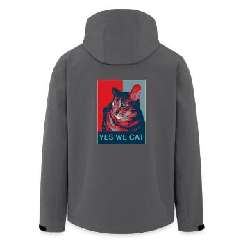 Yes we Cat - Recycelte Männer Softshell-Jacke von Stanley/Stella - Anthrazit - Hinten - AI Model Male 185 light (185cm)