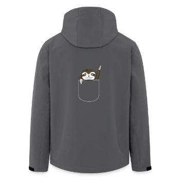 Faultier in der Tasche - Geschenk - Recycelte Männer Softshell-Jacke von Stanley/Stella - Anthrazit - Hinten - AI Model Male 185 light (185cm)