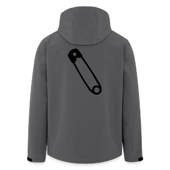 Safety pin - Men’s Recycled Softshell Jacket by Stanley/Stella - anthracite - Back - AI Model Male 185 light (185cm)