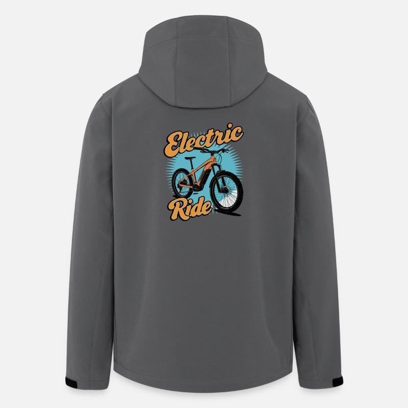 Conception d’aventure en vélo électrique - Veste softshell homme en polyester recyclé Stanley/Stella - charbon