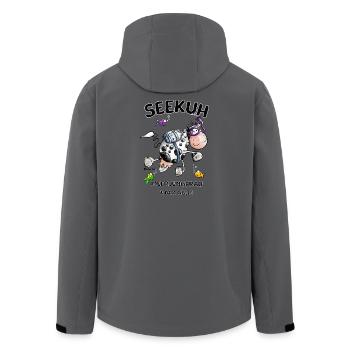 Seekuh Taucher Kuh Meerjungfrau Schwimmen - Recycelte Männer Softshell-Jacke von Stanley/Stella - Anthrazit - Hinten - AI Model Male 185 light (185cm)
