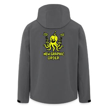 New Graphic Order Krake - Recycelte Männer Softshell-Jacke von Stanley/Stella - Anthrazit - Hinten - AI Model Male 185 light (185cm)