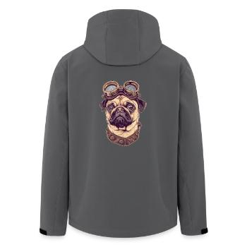 Steampunk Mops - Recycelte Männer Softshell-Jacke von Stanley/Stella - Anthrazit - Hinten - AI Model Male 185 light (185cm)