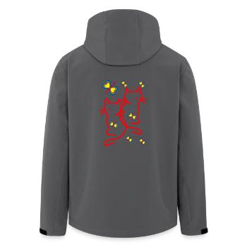80er 90er Katzen Kinder Kind - Recycelte Männer Softshell-Jacke von Stanley/Stella - Anthrazit - Hinten - AI Model Male 185 light (185cm)