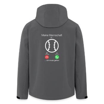 Geschenk Anruf Volleyball Mannschaft ruft - Recycelte Männer Softshell-Jacke von Stanley/Stella - Anthrazit - Hinten - AI Model Male 185 light (185cm)