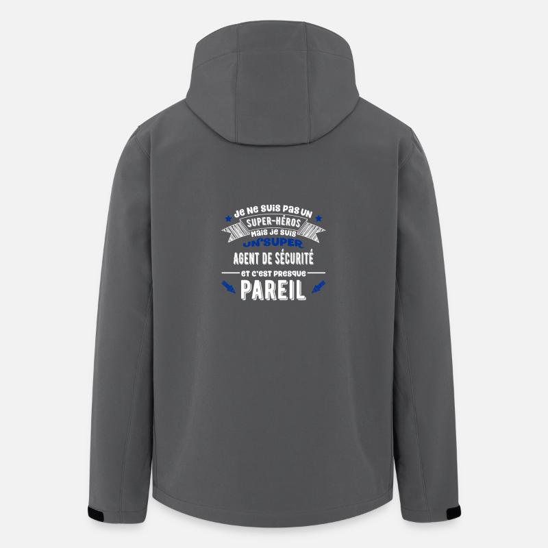 SuperAgent de sécurité cadeau - Veste softshell homme en polyester recyclé Stanley/Stella - charbon