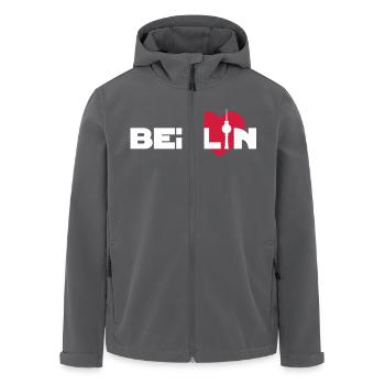 Love Berlin - Veste softshell homme en polyester recyclé Stanley/Stella - charbon - Devant - AI Model Male 185 light (185cm)