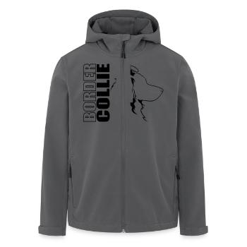 BORDER COLLIE Dogs Dog Herding Dog Wilsigns - Men’s Recycled Softshell Jacket by Stanley/Stella - anthracite - Front - AI Model Male 185 light (185cm)