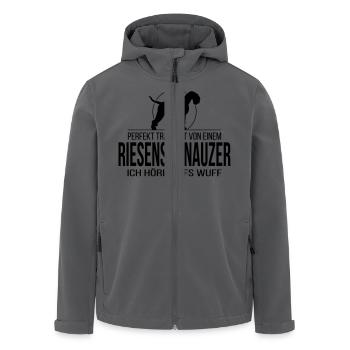RIESENSCHNAUZER wuff - Recycelte Männer Softshell-Jacke von Stanley/Stella - Anthrazit - Vorne - AI Model Male 185 light (185cm)