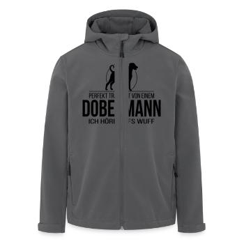 DOBERMANN wuff - Recycelte Männer Softshell-Jacke von Stanley/Stella - Anthrazit - Vorne - AI Model Male 185 light (185cm)