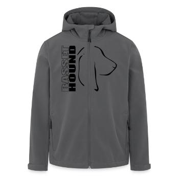 BASSET HOUND PROFIL - Recycelte Männer Softshell-Jacke von Stanley/Stella - Anthrazit - Vorne - AI Model Male 185 light (185cm)