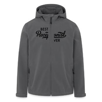 Receptivist - Men’s Recycled Softshell Jacket by Stanley/Stella - anthracite - Front - AI Model Male 185 light (185cm)