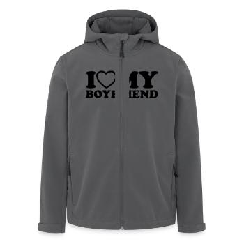 I love my boyfriend. - Men’s Recycled Softshell Jacket by Stanley/Stella - anthracite - Front - AI Model Male 185 light (185cm)