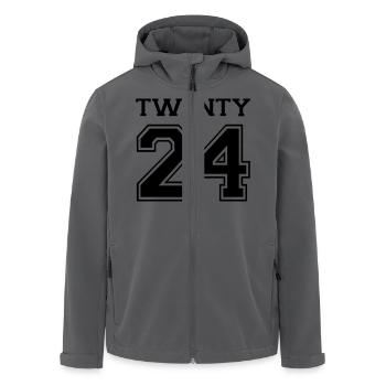 2024 - Men’s Recycled Softshell Jacket by Stanley/Stella - anthracite - Front - AI Model Male 185 light (185cm)