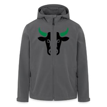 Kuh Rind Kopf - Recycelte Männer Softshell-Jacke von Stanley/Stella - Anthrazit - Vorne - AI Model Male 185 light (185cm)