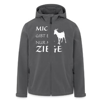 Nur mit Ziege - Recycelte Männer Softshell-Jacke von Stanley/Stella - Anthrazit - Vorne - AI Model Male 185 light (185cm)