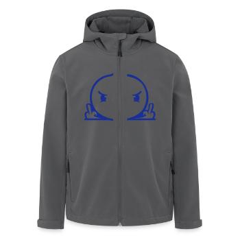 Oiseau mauvais majeur montrant mauvais garçon derrière la clôture - Veste softshell homme en polyester recyclé Stanley/Stella - charbon - Devant - AI Model Male 185 light (185cm)