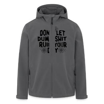 Lassen Sie sich Ihren Tag nicht durch dummen Scheiß verderben. - Recycelte Männer Softshell-Jacke von Stanley/Stella - Anthrazit - Vorne - AI Model Male 185 light (185cm)
