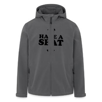 have a - Men’s Recycled Softshell Jacket by Stanley/Stella - anthracite - Front - AI Model Male 185 light (185cm)