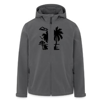 the south - Men’s Recycled Softshell Jacket by Stanley/Stella - anthracite - Front - AI Model Male 185 light (185cm)