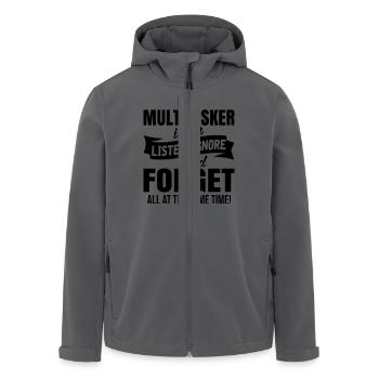 Ich bin ein Multitasker, ich kann zuhören, ignorieren und vergessen - Recycelte Männer Softshell-Jacke von Stanley/Stella - Anthrazit - Vorne - AI Model Male 185 light (185cm)