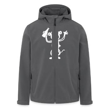 Bouteille de bière Monkey - Veste softshell homme en polyester recyclé Stanley/Stella - charbon - Devant - AI Model Male 185 light (185cm)