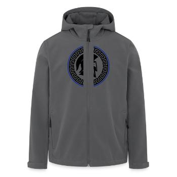 Spartan Helmet Icon - Men’s Recycled Softshell Jacket by Stanley/Stella - anthracite - Front - AI Model Male 185 light (185cm)