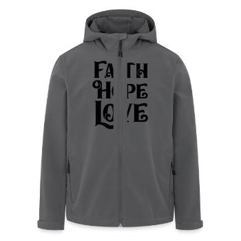Foi Espoir Amour - Veste softshell homme en polyester recyclé Stanley/Stella - charbon - Devant - AI Model Male 185 light (185cm)