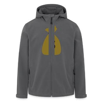 Geldsack, Sack voll Geld, Gold - Recycelte Männer Softshell-Jacke von Stanley/Stella - Anthrazit - Vorne - AI Model Male 185 light (185cm)