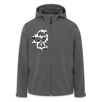 eine weiße Schlange, die ihren Schwanz frisst - Recycelte Männer Softshell-Jacke von Stanley/Stella - Anthrazit - Vorne - AI Model Male 185 light (185cm)