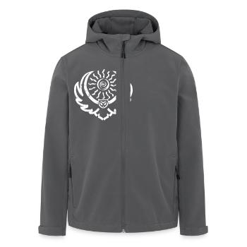 Weiße Eule und Sonne - Recycelte Männer Softshell-Jacke von Stanley/Stella - Anthrazit - Vorne - AI Model Male 185 light (185cm)