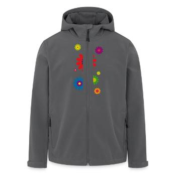 flower power 03 - Recycelte Männer Softshell-Jacke von Stanley/Stella - Anthrazit - Vorne - AI Model Male 185 light (185cm)