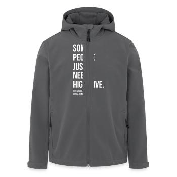 HIGH 5 IN YOUR FACE - HIGH 5 IN DEIN GESICHT - Recycelte Männer Softshell-Jacke von Stanley/Stella - Anthrazit - Vorne - AI Model Male 185 light (185cm)