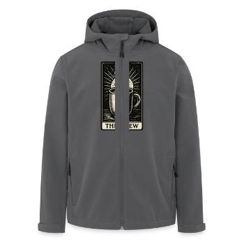 The Brew – Kaffee Tarotkarte in Vintage Tinte - Recycelte Männer Softshell-Jacke von Stanley/Stella - Anthrazit - Vorne - AI Model Male 185 light (185cm)