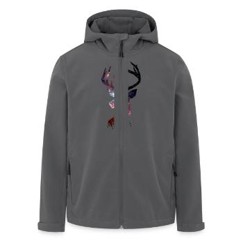 Hirsch Galaxie Nebel - Recycelte Männer Softshell-Jacke von Stanley/Stella - Anthrazit - Vorne - AI Model Male 185 light (185cm)