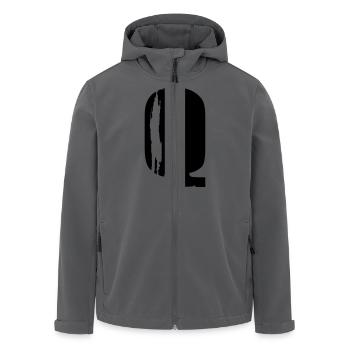 Q - Buchstabe - Recycelte Männer Softshell-Jacke von Stanley/Stella - Anthrazit - Vorne - AI Model Male 185 light (185cm)