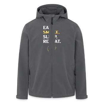 eat smoke sleep repeat white gold - Recycelte Männer Softshell-Jacke von Stanley/Stella - Anthrazit - Vorne - AI Model Male 185 light (185cm)