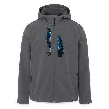 Niedliche Eule als Zauberer für einen Eulen Fans - Recycelte Männer Softshell-Jacke von Stanley/Stella - Anthrazit - Vorne - AI Model Male 185 light (185cm)