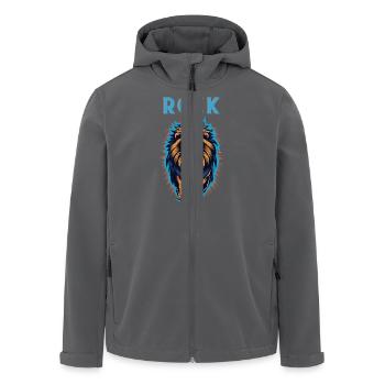 Rock Löwe - Recycelte Männer Softshell-Jacke von Stanley/Stella - Anthrazit - Vorne - AI Model Male 185 light (185cm)