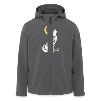 🌙🐺 Lone Wolf – Mystik & Natur T-Shirt - Recycelte Männer Softshell-Jacke von Stanley/Stella - Anthrazit - Vorne - AI Model Male 185 light (185cm)