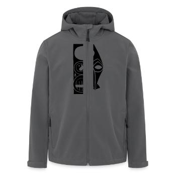 Maske Totem Druide Zauberer Zeremonie Yin Yang - Recycelte Männer Softshell-Jacke von Stanley/Stella - Anthrazit - Vorne - AI Model Male 185 light (185cm)