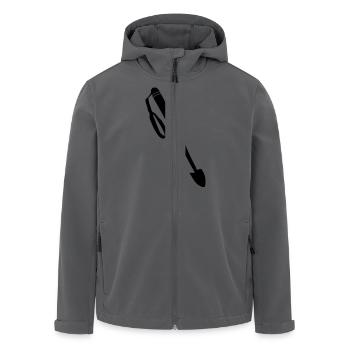 Spaten für die Ausgrabung der Trüffel_v1 - Recycelte Männer Softshell-Jacke von Stanley/Stella - Anthrazit - Vorne - AI Model Male 185 light (185cm)
