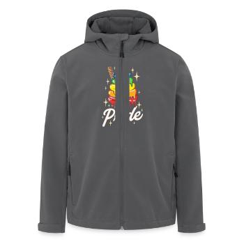 Regenbogen-Eiscreme-Stolz - Recycelte Männer Softshell-Jacke von Stanley/Stella - Anthrazit - Vorne - AI Model Male 185 light (185cm)