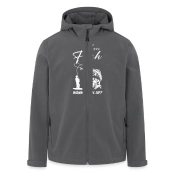 Hey Fish Wanna Hook Up Fishing - Recycelte Männer Softshell-Jacke von Stanley/Stella - Anthrazit - Vorne - AI Model Male 185 light (185cm)